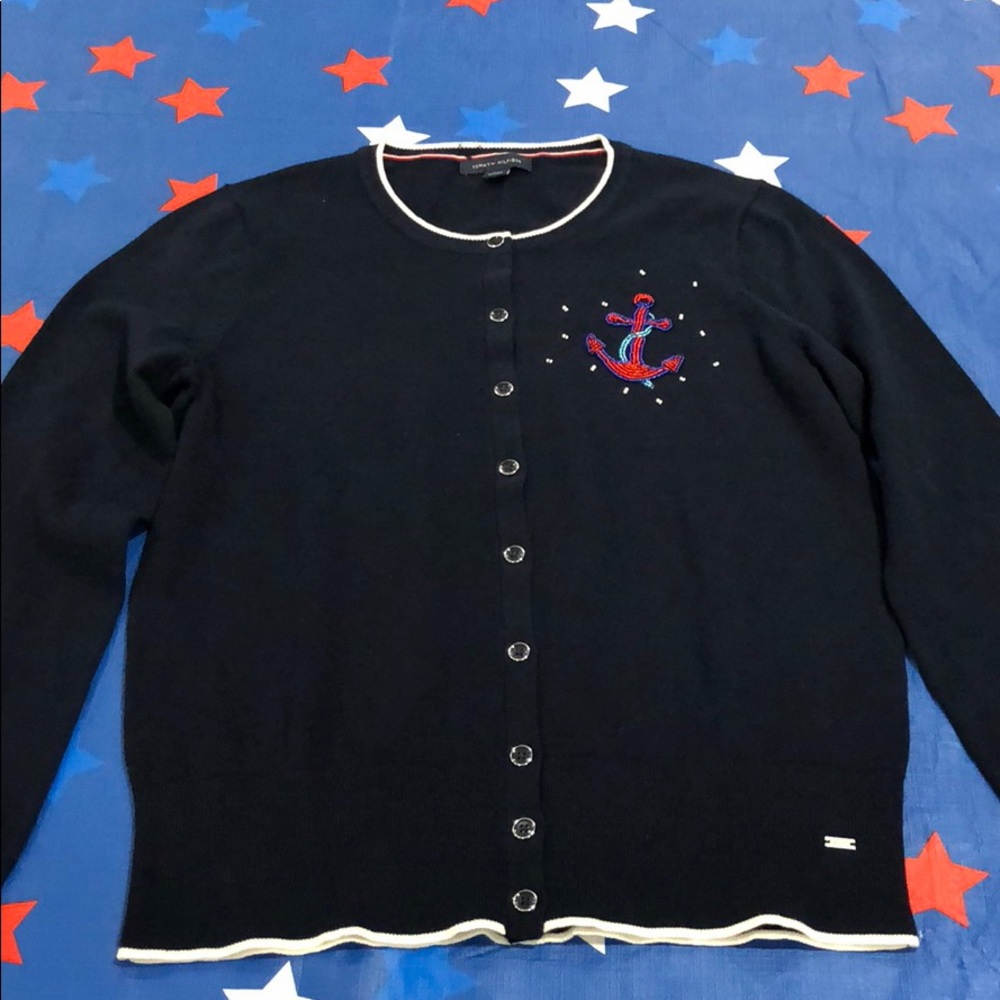 Tommy Hilfiger cardigan with beaded anchor